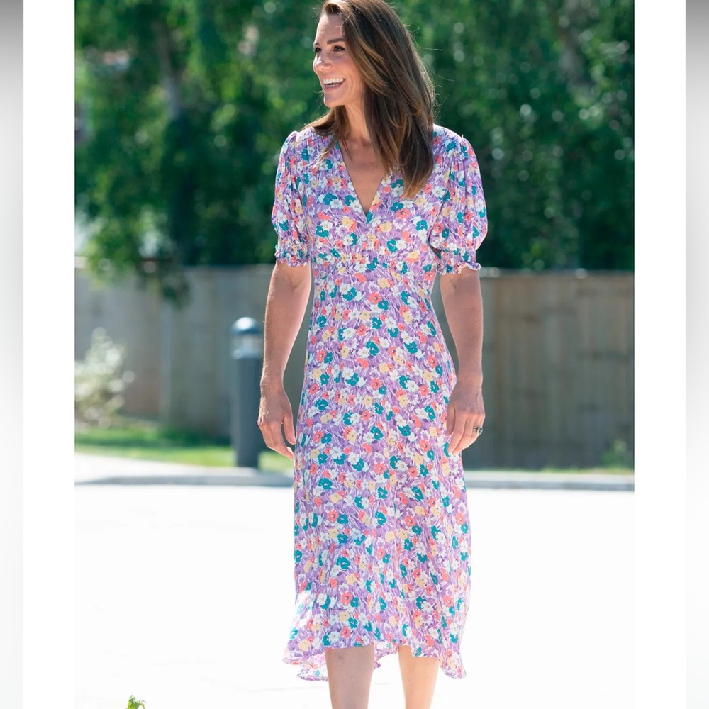 Faithfull the Brand Mid Summer Floral Crepe Mini Dress Size Small - Picture 10 of 10